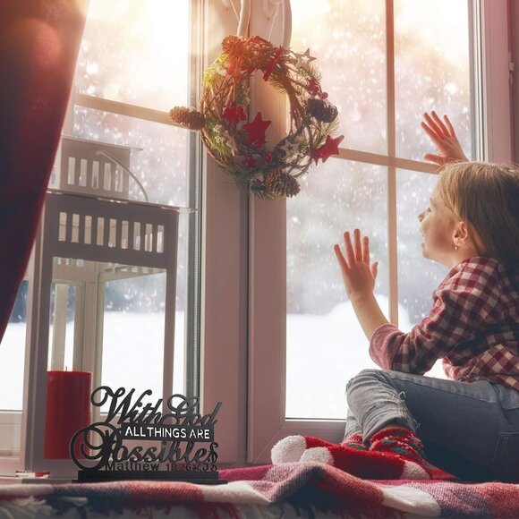 Inspirational Table‎ Art with God All Things are Possible Positive Sign Home - Picture 5 of 8